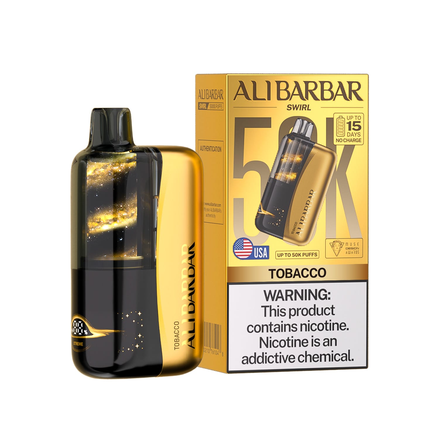 Tobacco Alibarbar Swirl 50K Disposable Vape