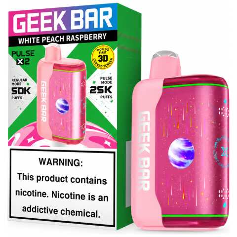 White Peach Raspberry Geek Bar Pulse X2 50K