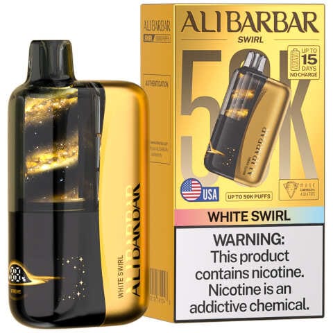 White Swirl Alibarbar Swirl 50K Disposable Vape