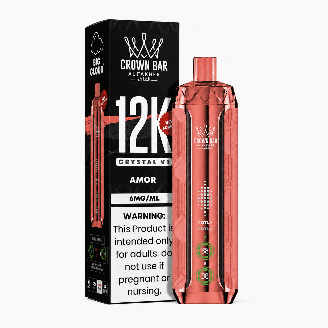 Amor Al Fakher Crown Bar Crystal V2 12K Disposable Vape